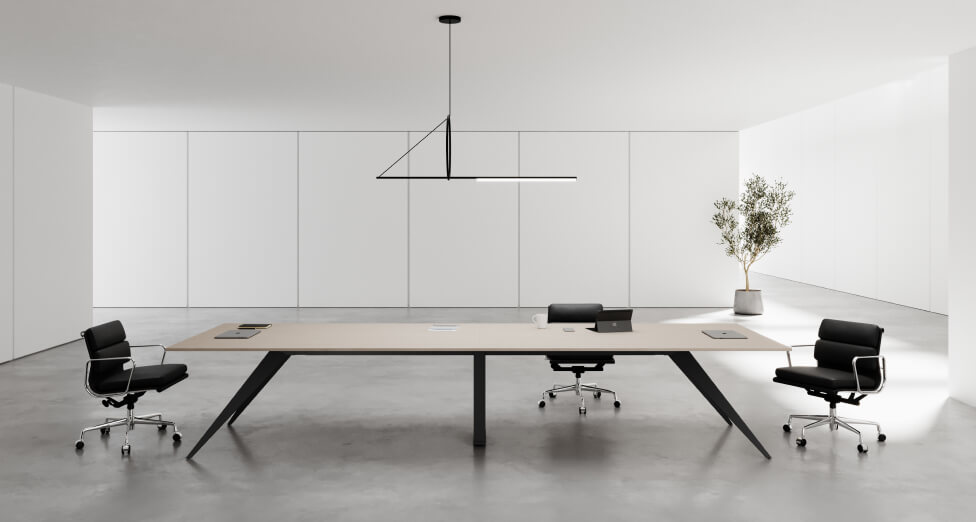 Zenon Black Frame Modern Meeting Table